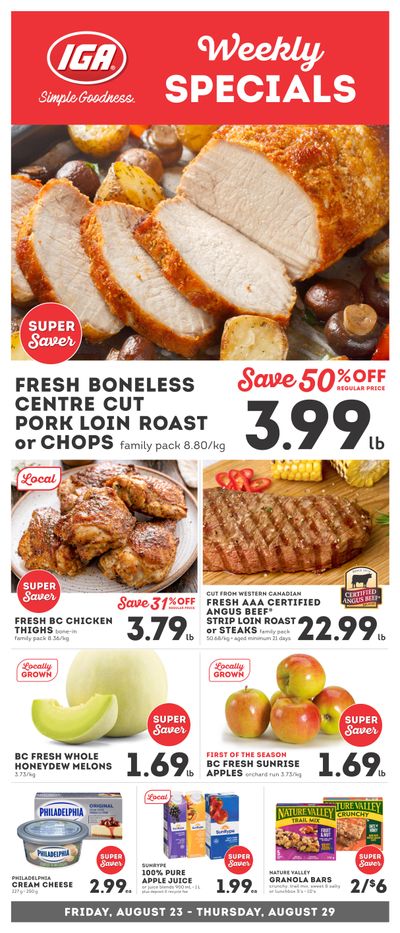 IGA Stores of BC Flyer August 23 to 29
