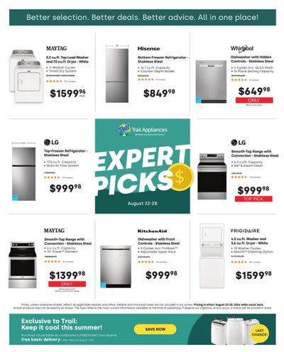 Trail Appliances (BC) Flyer August 22 to 28