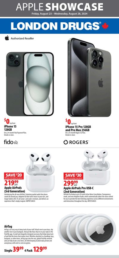 London Drugs Apple Showcase Flyer August 23 to 28
