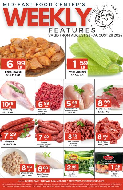 Mid-East Food Centre Flyer August 22 to 28