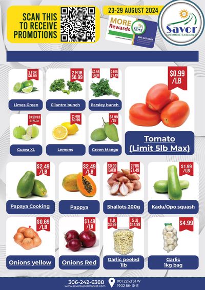 Savor Supermarket Flyer August 23 to 29