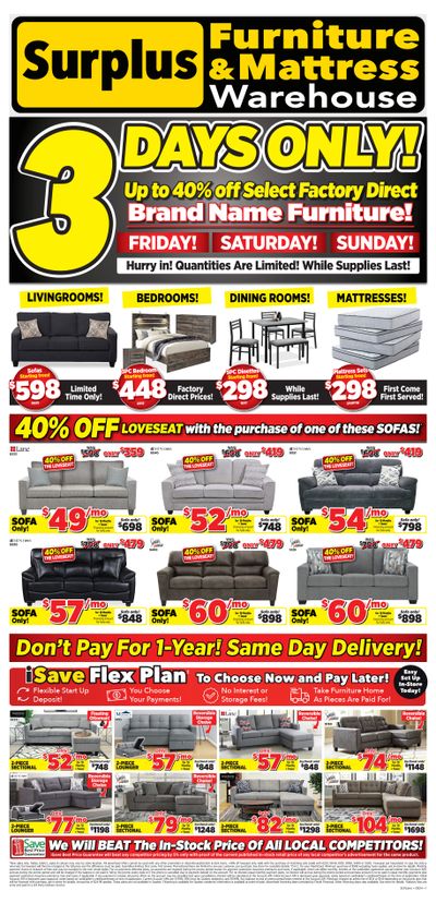 Surplus Furniture & Mattress Warehouse (Kitchener) Flyer August 26 to September 1