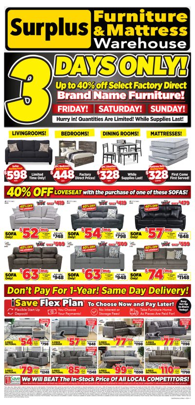 Surplus Furniture & Mattress Warehouse (Edmonton) Flyer August 26 to September 1