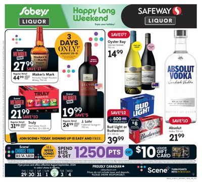 Sobeys/Safeway (AB) Liquor Flyer August 29 to September 4
