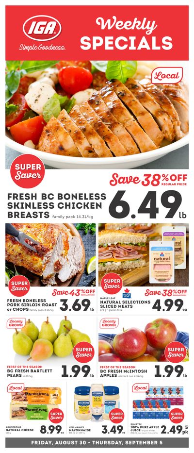 IGA Stores of BC Flyer August 30 to September 5