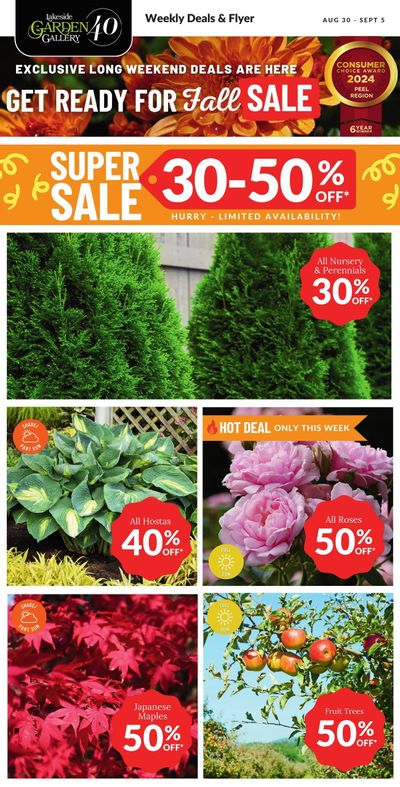 Lakeside Garden Gallery Flyer August 30 to September 5