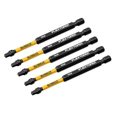DEWALT FLEXTORQ Square #2 Bits 5Pk, Robertson 1/4 x 3-1/2in for Impact Drivers & Drills, Hex Shank (DWAF3SQ2IR5) $10.99 (Reg $16.43)