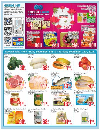 FreshLand Supermarket Flyer September 6 to 12