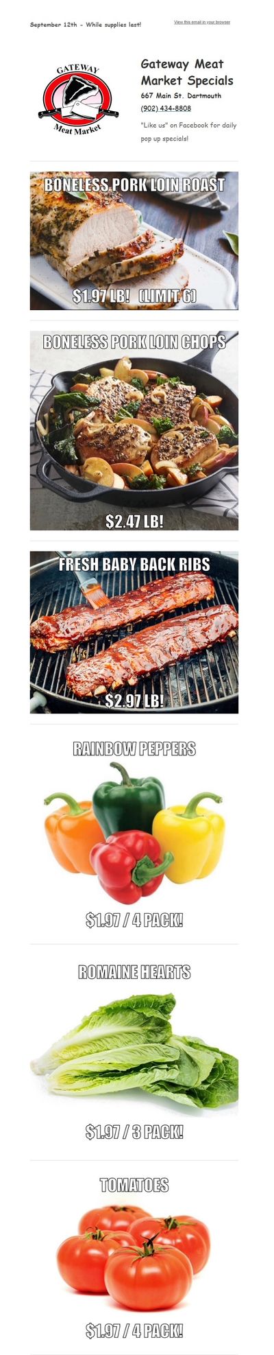 Gateway Meat Market Flyer September 12 to 18