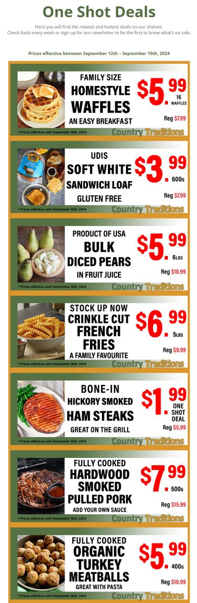 Country Traditions One-Shot Deals Flyer September 12 to 19