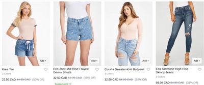 GUESS + GUESS Factory Canada: up to 40% off  + 25% off Order of $250+