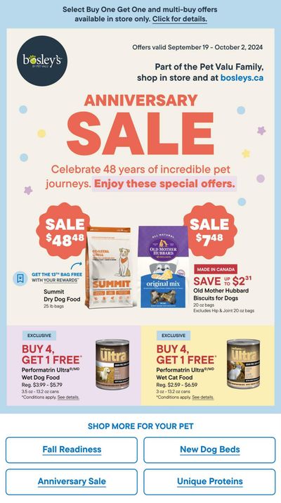 Bosley's by PetValu Flyer September 19 to October 2