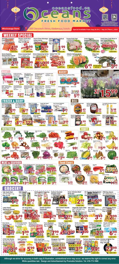 Oceans Fresh Food Market (Mississauga) Flyer September 20 to 26