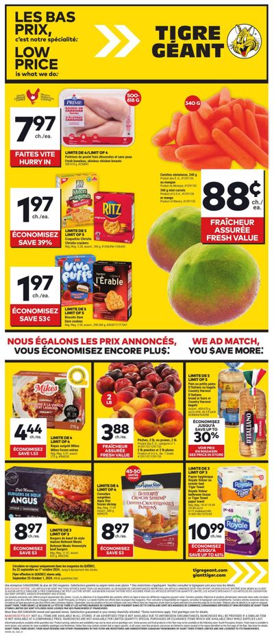 Tigre Géant Flyer September 25 to October 1
