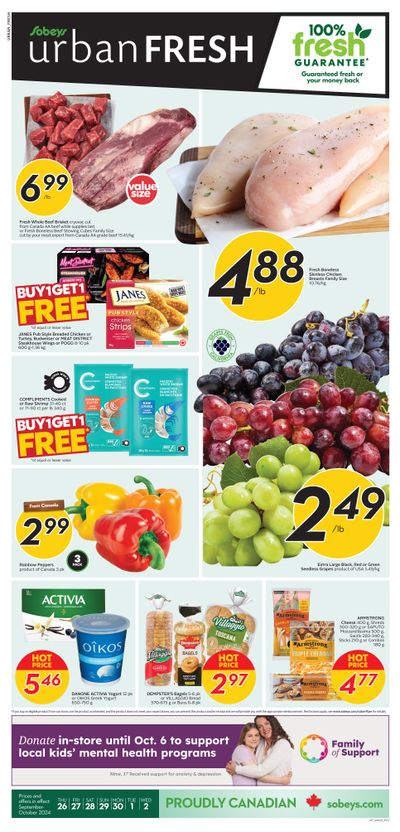 Sobeys Urban Fresh Flyer September 26 to October 2