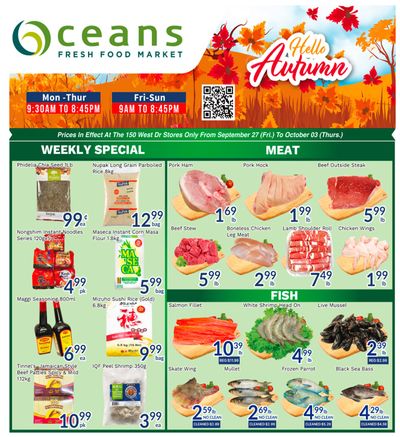 Oceans Fresh Food Market (West Dr., Brampton) Flyer September 27 to October 3