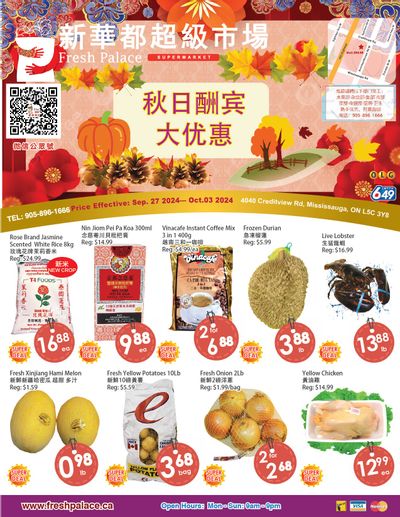 Fresh Palace Supermarket Flyer September 27 to October 3