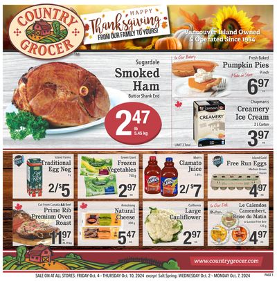 Country Grocer (Salt Spring) Flyer October 2 to 7
