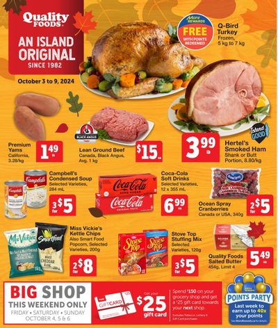 Quality Foods Flyer October 3 to 9