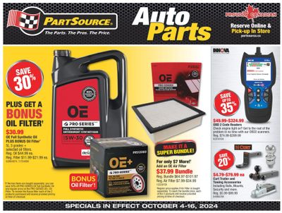 PartSource Flyer October 4 to 16