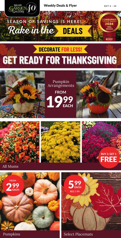 Lakeside Garden Gallery Flyer October 4 to 10