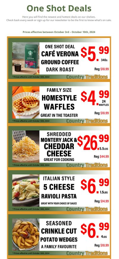 Country Traditions One-Shot Deals Flyer October 3 to 10