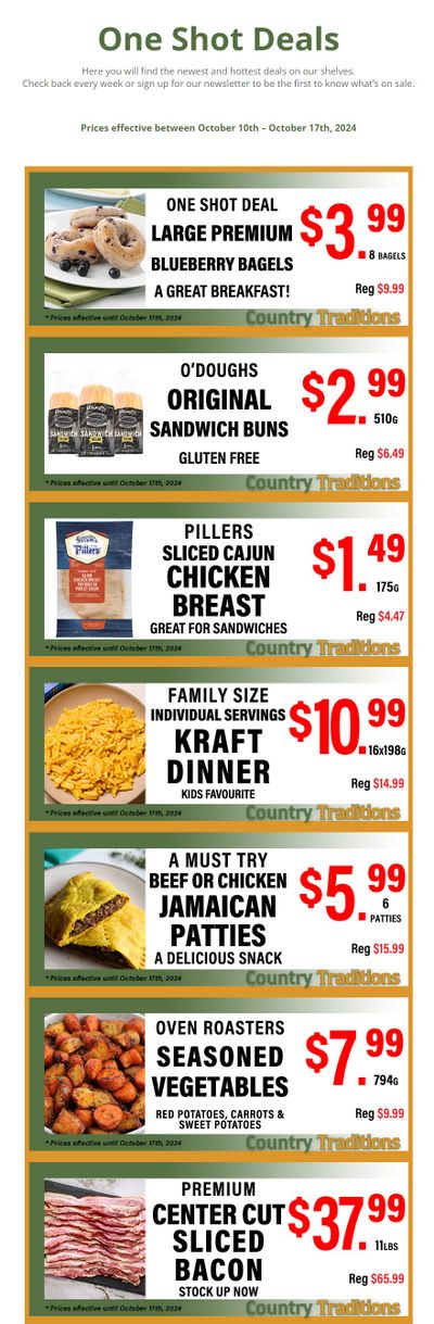 Country Traditions One-Shot Deals Flyer October 10 to 17