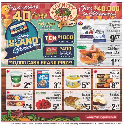 Country Grocer (Salt Spring) Flyer October 16 to 21 Country Grocer (Salt Spring) Flyer October 16 to 21