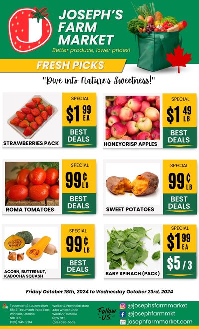 Joseph's Farm Market Flyer October 18 to 23 Joseph's Farm Market Flyer October 18 to 23