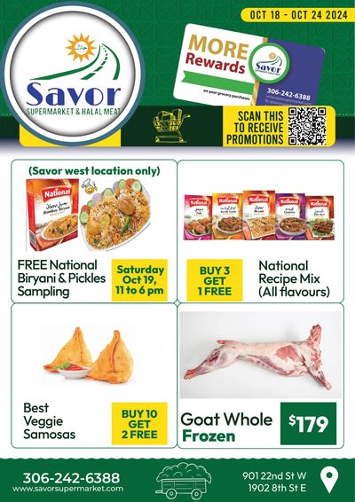 Savor Supermarket Flyer October 18 to 24