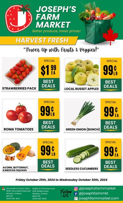 Joseph's Farm Market Flyer October 25 to 30