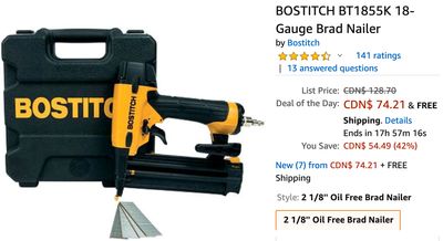 Amazon Canada Deals Of The Day: Save 42% off of Select Bostitch Tools + 62% on Start the Jack Ryan Series, $4.99 each on Kindle