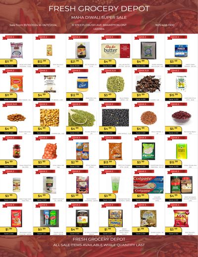 Fresh Grocery Depot Flyer October 31 to November 6