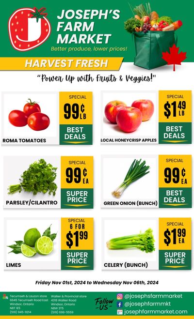 Joseph's Farm Market Flyer November 1 to 6