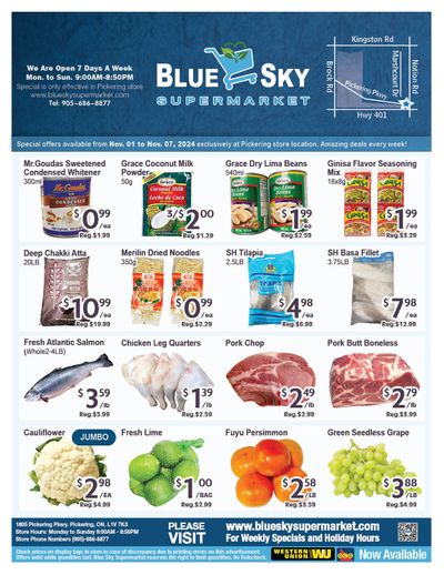 Blue Sky Supermarket (Pickering) Flyer November 1 to 7
