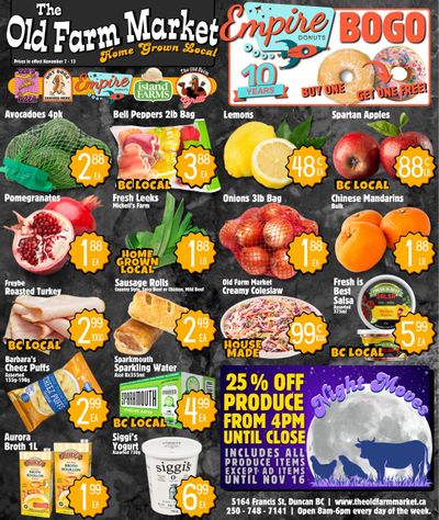 The Old Farm Market (Duncan) Flyer November 7 to 13 The Old Farm Market (Duncan) Flyer November 7 to 13