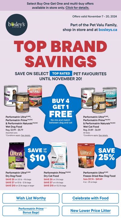 Bosley's by PetValu Flyer November 7 to 20