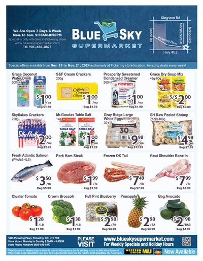 Blue Sky Supermarket (Pickering) Flyer November 15 to 21