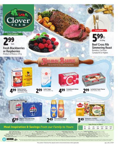 Clover Farm (ON) Flyer November 21 to 27