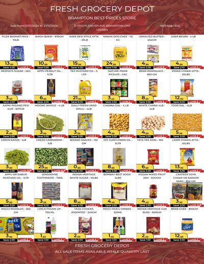 Fresh Grocery Depot Flyer November 21 to 27