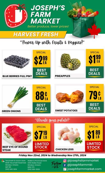 Joseph's Farm Market Flyer November 22 to 27
