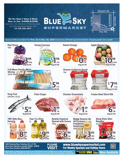 Blue Sky Supermarket (Pickering) Flyer November 22 to 28