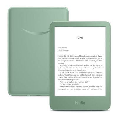New Amazon Kindle (16 GB) – Lightest and most compact Kindle, with glare-free display, faster page turns, adjustable front light and long battery life – Green $119.99 (Reg $144.99)