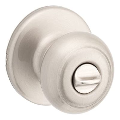 Kwikset Cove Interior Privacy Door Knob with Lock, Door Handle for Bathroom and Bedroom, Satin Nickel Keyless Turn Lock Doorknob, with Microban Protection $16.28 (Reg $25.68)