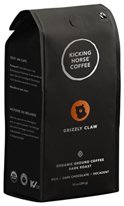 Kicking Horse Coffee - Grizzly Claw Blend, Ground 100% Arabica Coffee Dark Roast All Organic & Fairtrade 284 g $7.5 (Reg $8.99)