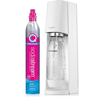 SodaStream Terra Sparkling Water Maker with CO2 Cylinder and 1L Dishwasher Safe Bottle, White $64.97 (Reg $129.99)