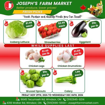 Joseph's Farm Market Flyer November 29 to December 4
