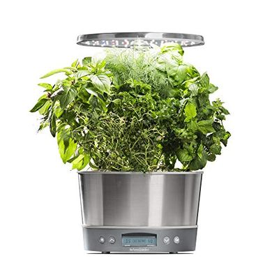 AeroGarden Harvest Elite 360 Indoor Garden Hydroponic System with LED Grow Light and Herb Kit, Holds up to 6 Pods, Stainless $60 (Reg $199.99)