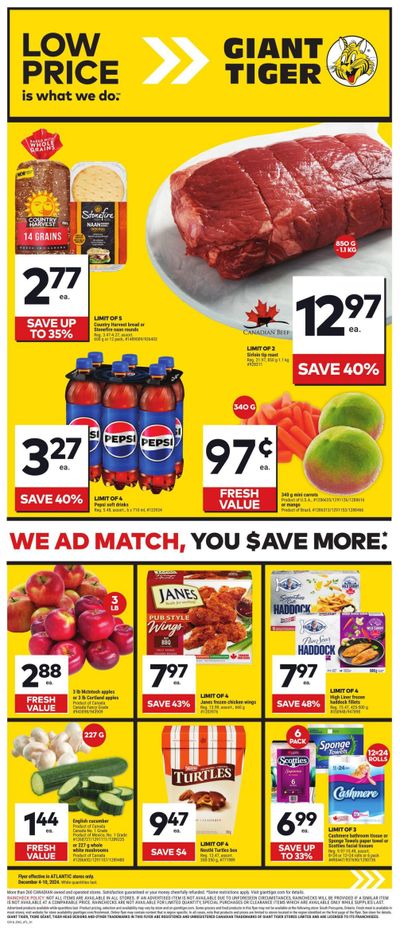 Giant Tiger (Atlantic) Flyer December 4 to 10