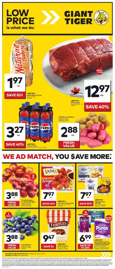 Giant Tiger (West) Flyer December 4 to 10